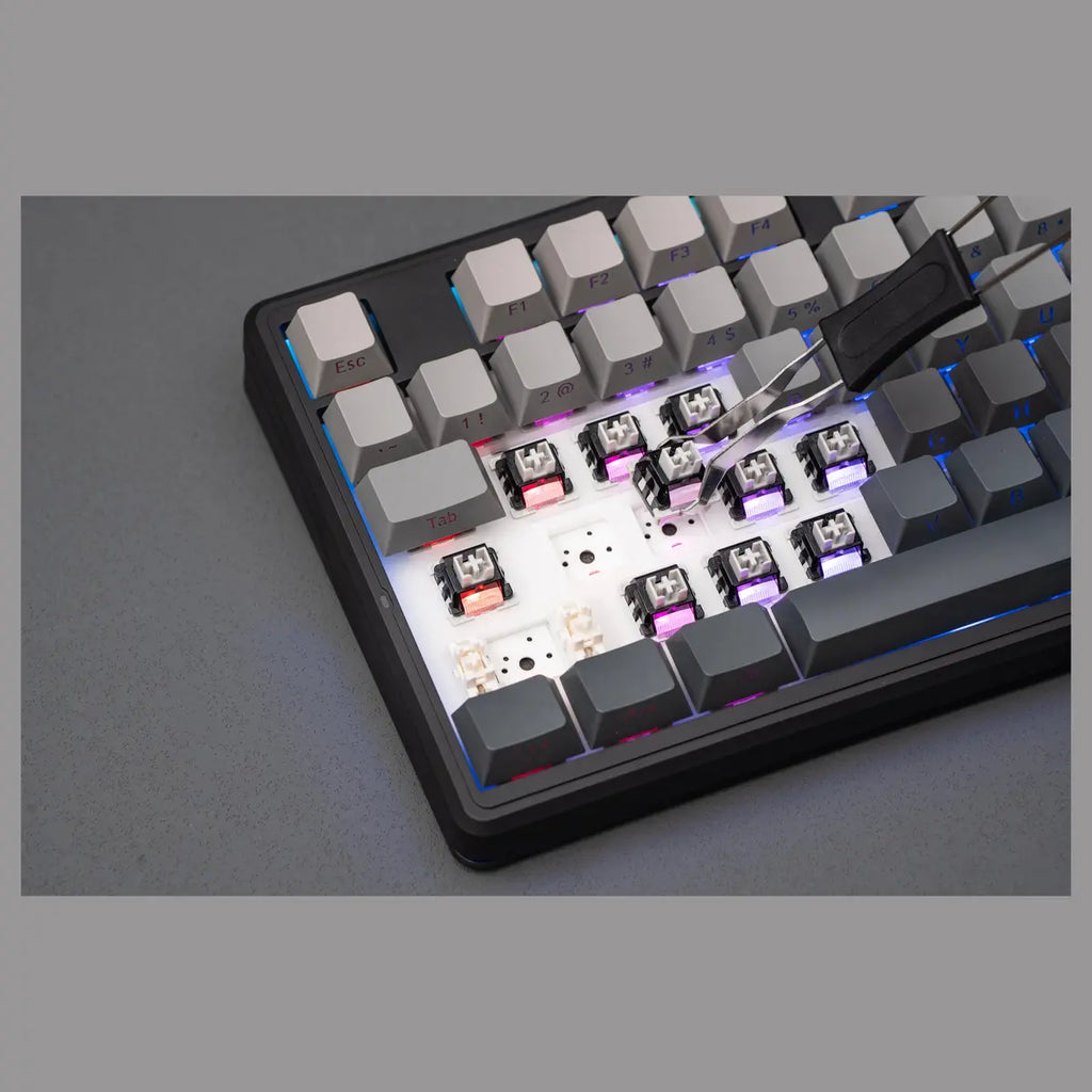 AULA F87 PRO V2 RGB Hot-Swappable Wireless Mechanical Keyboard, 87 Key TKL Gasket-Mounted, Bluetooth 5.0 2.4GHz and USB-C, 10000mAh Battery, 8K Polling Rate, White Contours