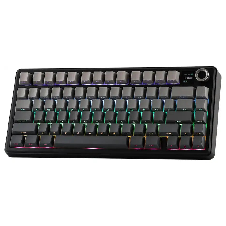 AULA F75 Max Wireless 3-in-1 Mechanical Gaming Keyboard, 81-Key, Hot Swappable, RGB, Knob and Digital Screen, NKRO, Gradient Grey