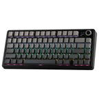 AULA F75 Max Wireless 3-in-1 Mechanical Gaming Keyboard, 81-Key, Hot Swappable, RGB, Knob and Digital Screen, NKRO, Gradient Grey