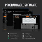 AULA F75 Max Wireless 3-in-1 Mechanical Gaming Keyboard, 81-Key, Hot Swappable, RGB, Knob and Digital Screen, NKRO, Gradient Grey