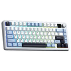 Aula F75 Max Wireless Mechanical Keyboard, 75% Layout, TFT Screen, Knob, Hot Swappable, RGB Backlight, Tri-Mode, Blue White Dark Purple