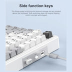 AULA F99 Pro 99-Key Wireless Hot-Swappable Mechanical Gaming Keyboard, Bluetooth 5.0 2.4GHz USB Type-C, Multifunction Knob, RGB, 8000mAh Battery, Black White