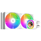 ID-Cooling FX240 LCD ARGB AIO 240mm Liquid CPU Cooler, 1.48" LCD Display, ARGB Lighting Ring, Silent-Oriented Fans, White
