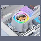 ID-Cooling FX240 LCD ARGB AIO 240mm Liquid CPU Cooler, 1.48" LCD Display, ARGB Lighting Ring, Silent-Oriented Fans, White