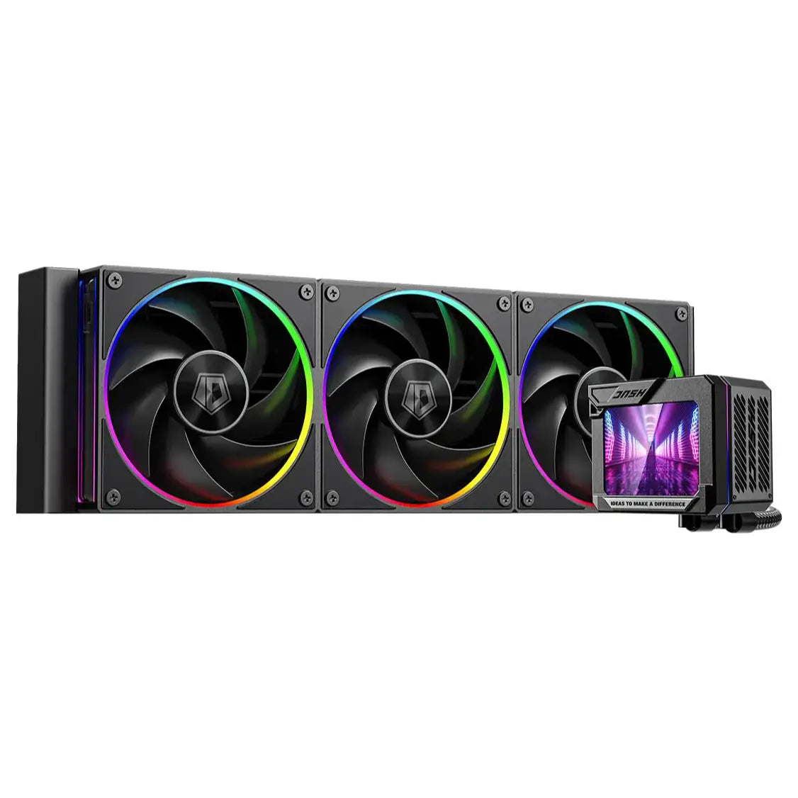 ID-Cooling DL360 Max ARGB AIO 360mm Liquid CPU Cooler, Customizable 3.5" LCD, Dual Pump Face Options, Installed Magnetic Fans, Black