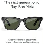 Ray-Ban Meta Wayfarer Gen 2 Glasses, Meta AI, Open-Ear Audio, Photo and Video Compatibility, Up to 8 Hours Battery, Clear Lenses Matte Black, RW4012