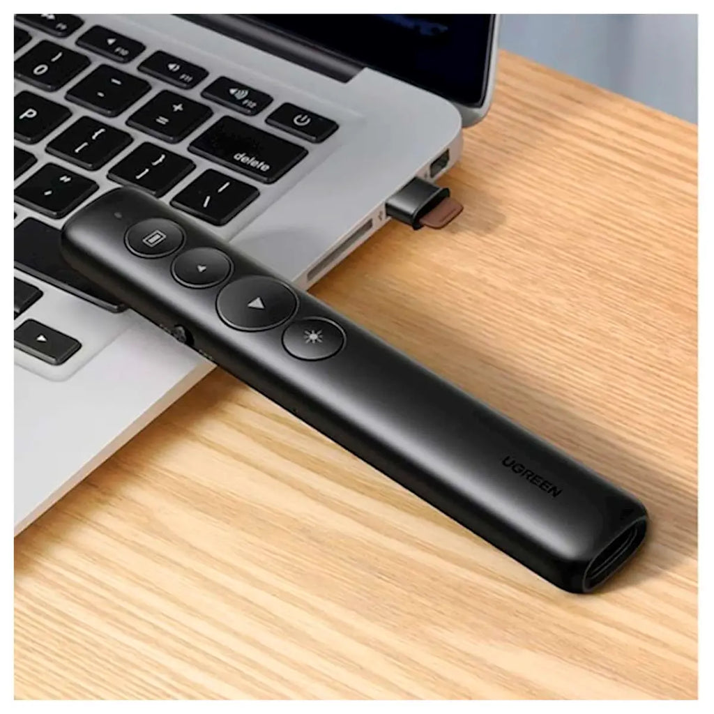 UGREEN 50654 Laser Pointer Wireless Remote Controller Presenter, Class 2 Red Laser Less Than 1mW, Up To 33 Feet Wireless Range, USB Plug and Play