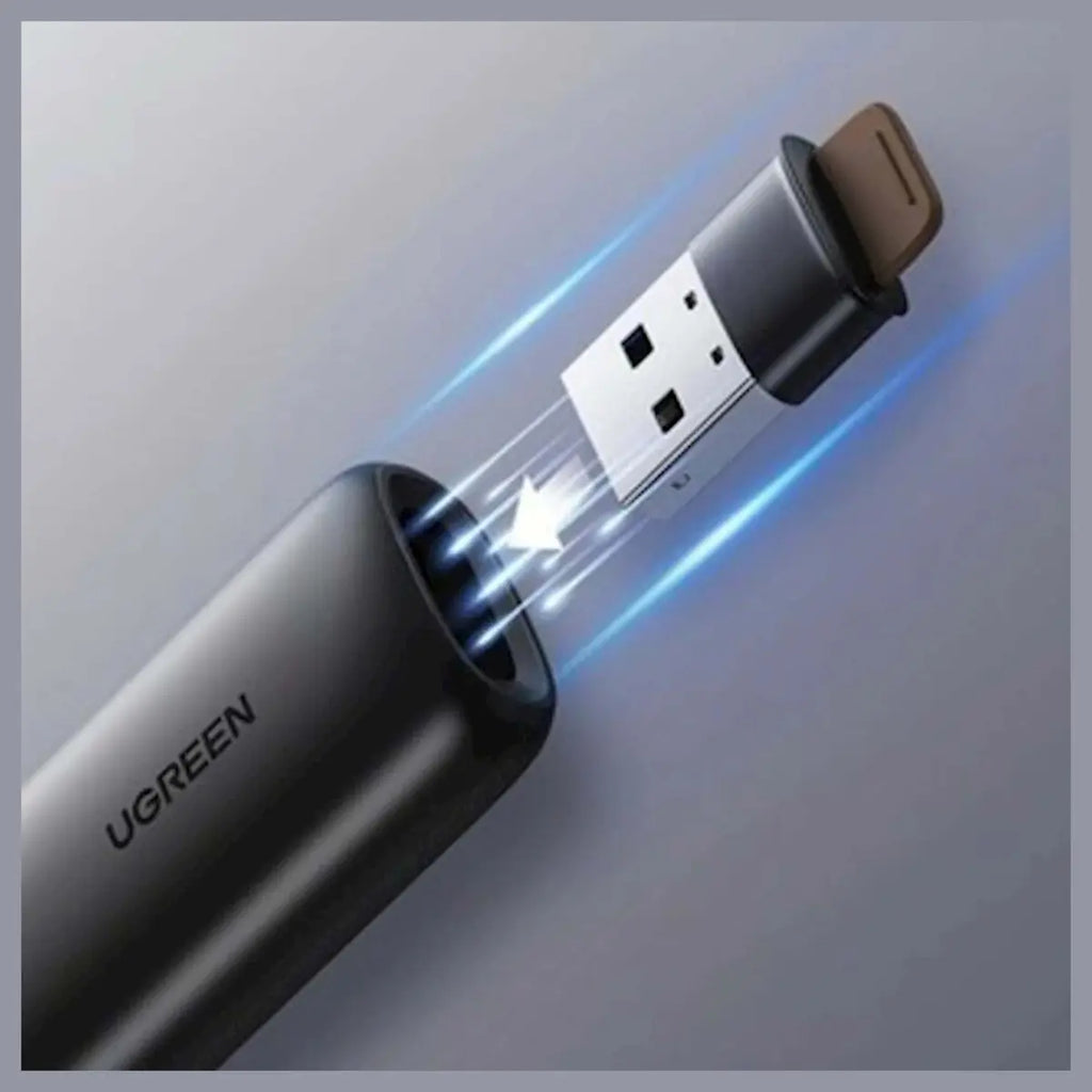 UGREEN 50654 Laser Pointer Wireless Remote Controller Presenter, Class 2 Red Laser Less Than 1mW, Up To 33 Feet Wireless Range, USB Plug and Play