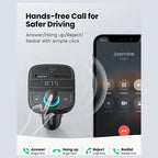 UGREEN Bluetooth FM Transmitter and Car Charger 31.5W, Bluetooth 5.0, USB-C PD and USB-A QC 3.0 and 1.5A USB, USB and TF Card Up To 32GB, 12V/24V, 80910