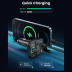UGREEN Bluetooth FM Transmitter and Car Charger 31.5W, Bluetooth 5.0, USB-C PD and USB-A QC 3.0 and 1.5A USB, USB and TF Card Up To 32GB, 12V/24V, 80910