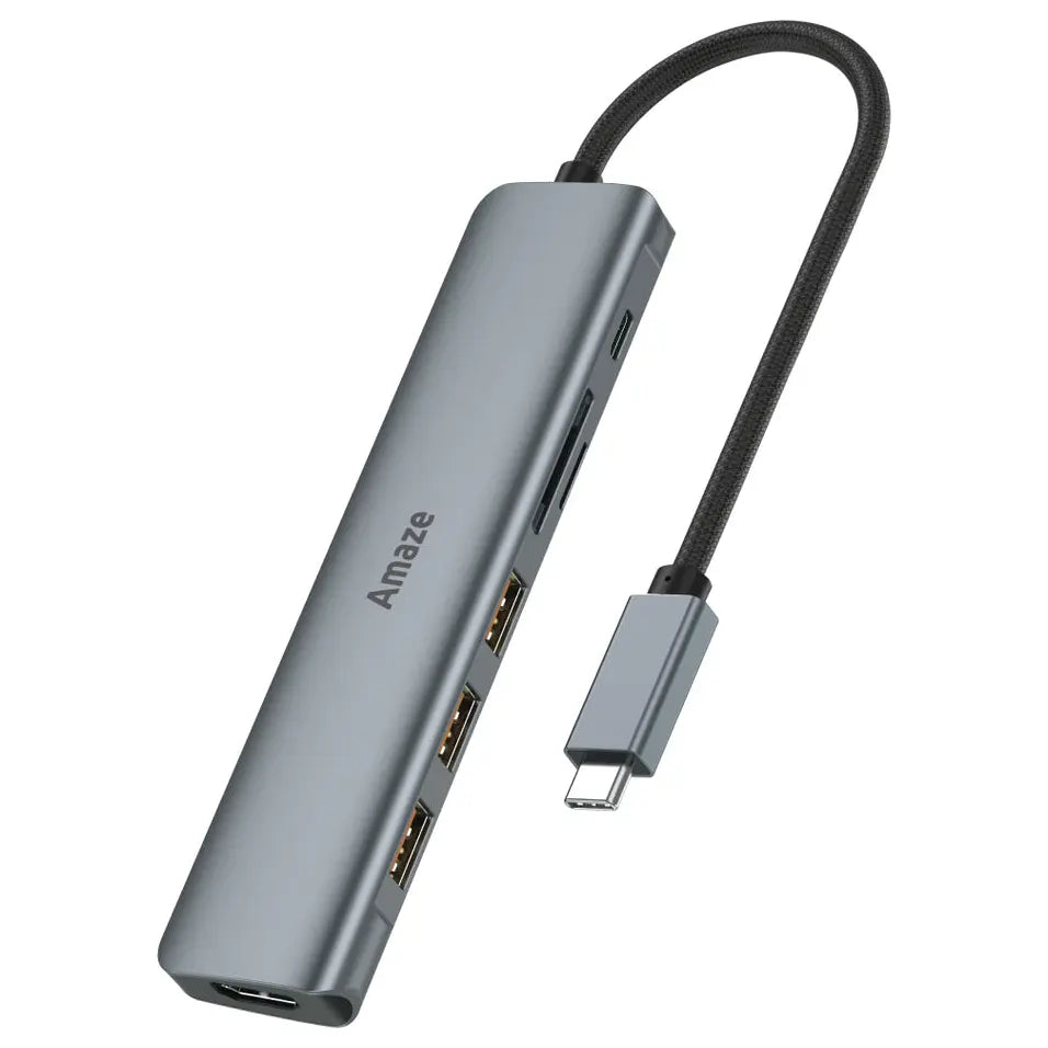AMAZE Connect Pro A330 7-in-1 USB-C Multiport Hub, HDMI 8K@30Hz, 3x USB-A 3.2 10Gbps, SD and TF Card 3.0, 100W PD 3.0 Fast Charging