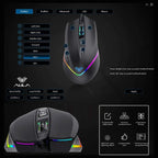 AULA WIND F805 Wired Gaming Mouse, RGB Backlit, 6400 DPI Adjustable Optical Sensor, 2 Programmable Side Buttons, Ergonomic USB, Black