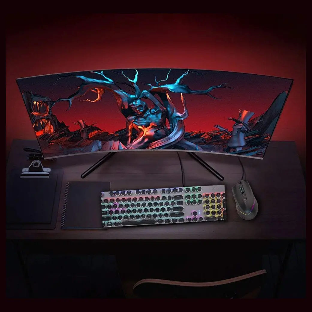 AULA WIND F805 Wired Gaming Mouse, RGB Backlit, 6400 DPI Adjustable Optical Sensor, 2 Programmable Side Buttons, Ergonomic USB, Black