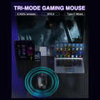 Aula Wind SC580X Gaming Mouse Tri-Mode 2.4G BT5.0 USB-C 10000 DPI 6 Programmable Buttons Black