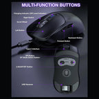 Aula Wind SC580X Gaming Mouse Tri-Mode 2.4G BT5.0 USB-C 10000 DPI 6 Programmable Buttons Black