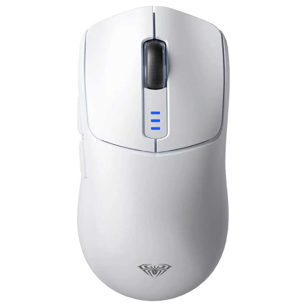 AULA SC580X Wireless Gaming Mouse, Tri-Mode 2.4G/BT5.0/USB-C, 12000 DPI, 1000Hz Polling Rate, 6 Programmable Buttons, 500mAh Rechargeable, White