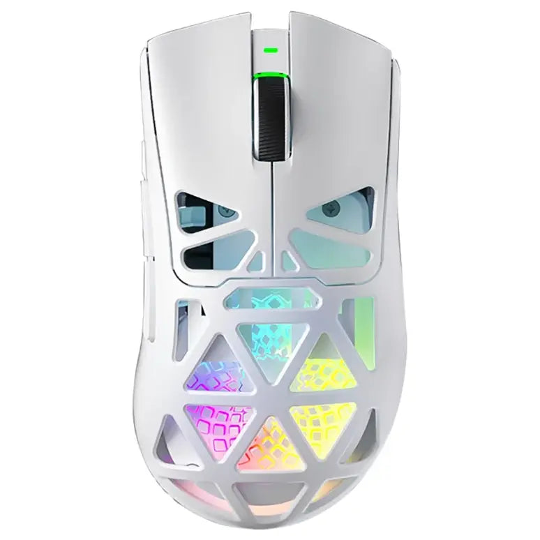 Aula SC620 Wireless Gaming Mouse, 3311 Sensor, Tri-Mode Wired 2.4GHz Wireless and Bluetooth, 67g Lightweight Honeycomb Shell, 400mAh Rechargeable Battery, White