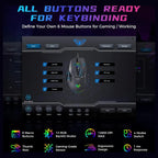 AULA F815 Gaming Mouse, 12800 DPI, RGB Wired, 1ms Report Rate, 6 Programmable Macro Buttons, 13 Backlit Modes, Black