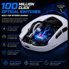 AULA SC900 Pro Wireless Gaming Mouse, PAW3395 Sensor, 26000 DPI, 650IPS, 62g Lightweight, Tri-Mode 2.4GHz Type-C BT5.0, Dual 8000Hz Polling Rate, White