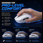 AULA SC900 Pro Wireless Gaming Mouse, PAW3395 Sensor, 26000 DPI, 650IPS, 62g Lightweight, Tri-Mode 2.4GHz Type-C BT5.0, Dual 8000Hz Polling Rate, White