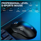 AULA SC900 Pro Wireless Gaming Mouse, PAW3395 Sensor, 26000 DPI, 650IPS, 62g Lightweight, Tri-Mode 2.4GHz USB-C and BT5.0, Dual 8000Hz Polling Rate, Black