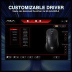 AULA SC900 Pro Wireless Gaming Mouse, PAW3395 Sensor, 26000 DPI, 650IPS, 62g Lightweight, Tri-Mode 2.4GHz USB-C and BT5.0, Dual 8000Hz Polling Rate, Black