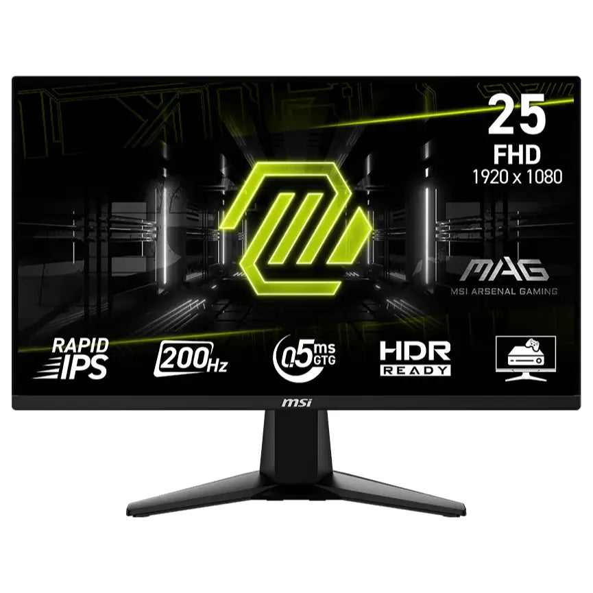 MSI MAG 255F E20 Gaming Monitor, 24.5" FHD 200Hz, Rapid IPS 0.5ms GtG, HDR Ready, AMD FreeSync Premium