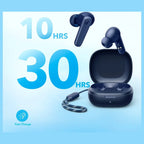 Anker SoundCore R50i True Wireless Earbuds, 10mm Drivers With Boosted Bass, 10hrs Per Charge 30hrs With Case, Soundcore App 22 EQ Presets Find My Earbuds, 2 Mics With AI-Enhanced Clear Calls, Blue