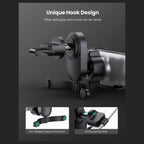 UGREEN Gravity Drive Air Vent Car Mount Phone Holder, Automatic Gravity Locking, One-Handed Operation, Five-Point Support, Black 80871