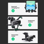 UGREEN Gravity Drive Air Vent Car Mount Phone Holder, Automatic Gravity Locking, One-Handed Operation, Five-Point Support, Black 80871