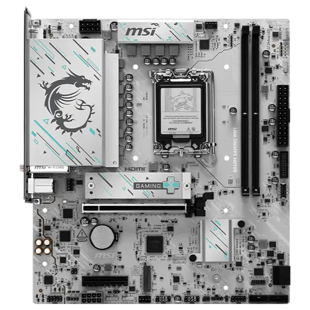 MSI B860M GAMING WIFI Motherboard, Intel B860 Chipset, LGA1851, DDR5 9066+MT/s, PCIe 5.0 x16, 2x M.2, Wi-Fi 7, Realtek 5Gbps LAN
