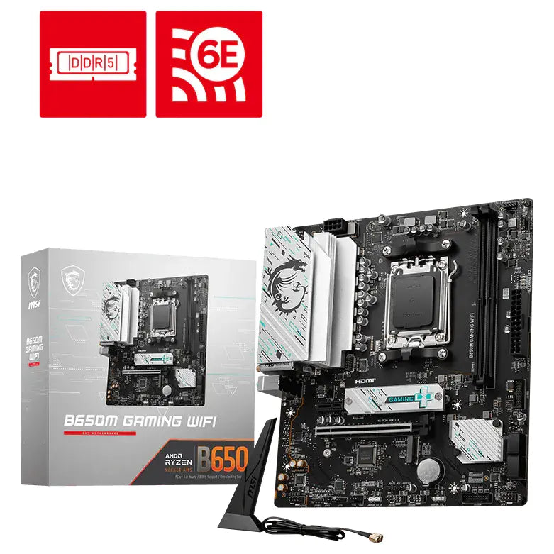 MSI B650M GAMING WIFI Motherboard, AMD B650 Chipset, Socket AM5, DDR5 Up To 7800+(OC)MHz, Wi-Fi 6E, Bluetooth 5.3