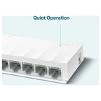 TP-Link LS1008 8-Port 10/100Mbps Desktop Switch, 8x Auto-Negotiation RJ45 Ports with Auto-MDI/MDIX, IEEE 802.3X Flow Control, Green Ethernet, Plug and Play, Fanless Design