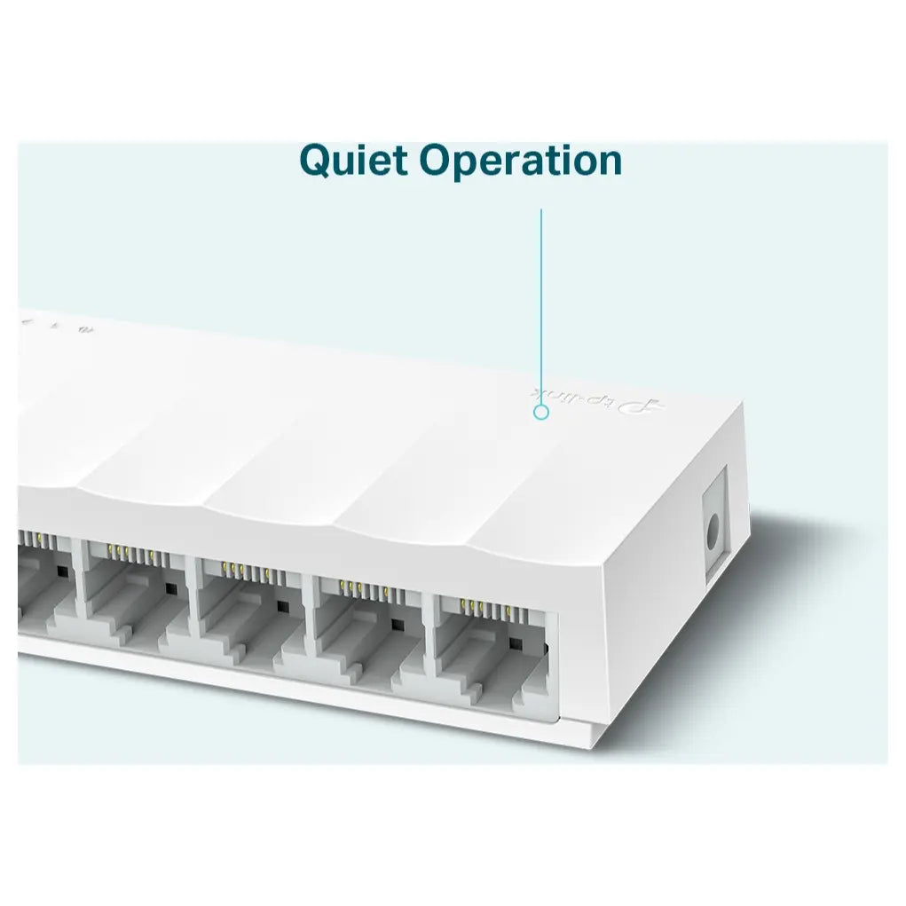 TP-Link LS1008 8-Port 10/100Mbps Desktop Switch, 8x Auto-Negotiation RJ45 Ports with Auto-MDI/MDIX, IEEE 802.3X Flow Control, Green Ethernet, Plug and Play, Fanless Design