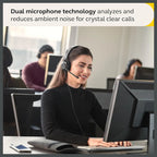 Jabra Evolve2 30 SE Wired Stereo Noise-Cancelling Headset, 2-Microphone Call Technology, 28mm Speakers, USB-C Cable, MS Teams Certified, Black