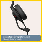 Jabra Evolve2 30 SE Wired Stereo Noise-Cancelling Headset, 2-Microphone Call Technology, 28mm Speakers, USB-C Cable, MS Teams Certified, Black
