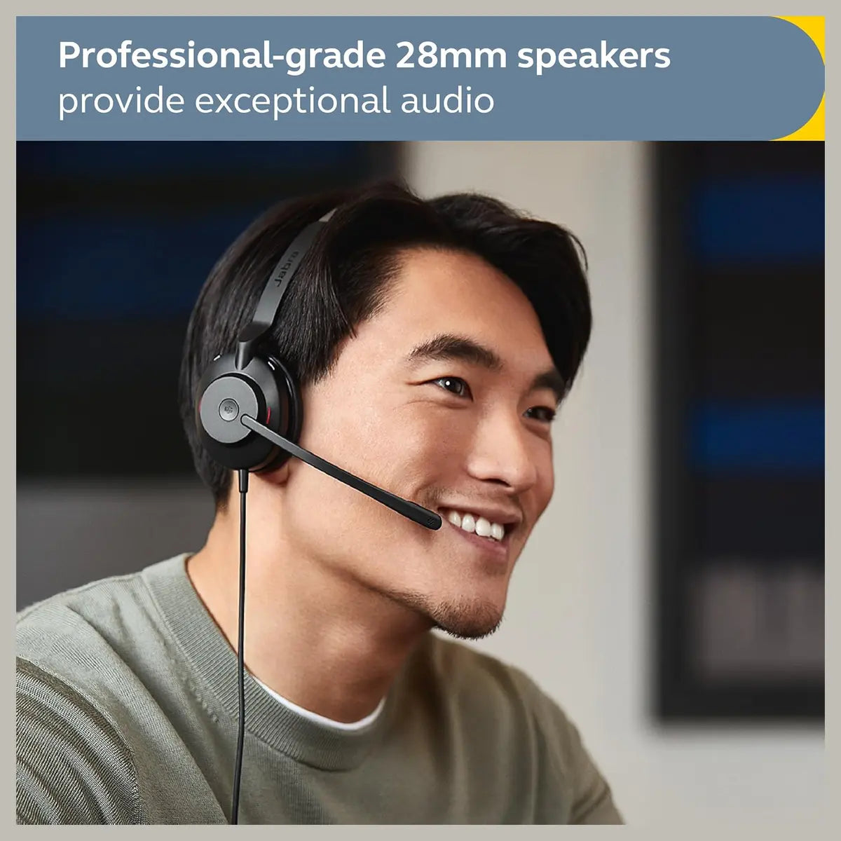 Jabra Evolve2 30 SE Wired Stereo Noise-Cancelling Headset, 2-Microphone Call Technology, 28mm Speakers, USB-C Cable, MS Teams Certified, Black