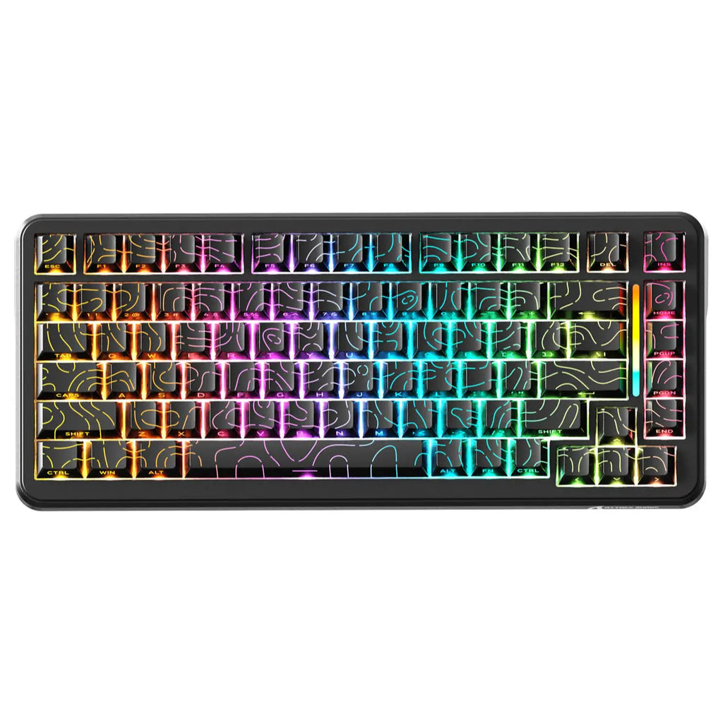 ATTACK SHARK X82PRO HE Wireless Rapid Trigger Gaming Keyboard, 75% Layout Tri-Mode Magnetic Keyboard With 0.01mm RT Accuracy, Up to 8000Hz Polling Rate, Gorgeous RGB Backlight, Black Contours