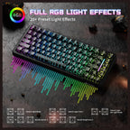 ATTACK SHARK X82PRO HE Wireless Rapid Trigger Gaming Keyboard, 75% Layout Tri-Mode Magnetic Keyboard With 0.01mm RT Accuracy, Up to 8000Hz Polling Rate, Gorgeous RGB Backlight, Black Contours