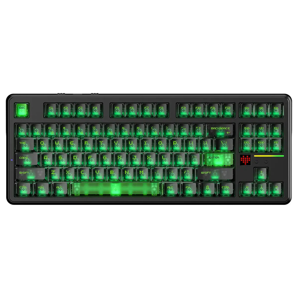 ATTACK SHARK X87 ULTRA Wireless Mechanical Keyboard, 8000Hz Polling Rate, 10000mAh Battery Up to 5000 Hours, Dot-Matrix Screen, 16.8M RGB, Tri-Mode 2.4G Wireless Bluetooth Wired, Hot-Swappable, Shadow Jade