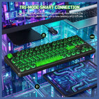 ATTACK SHARK X87 ULTRA Wireless Mechanical Keyboard, 8000Hz Polling Rate, 10000mAh Battery Up to 5000 Hours, Dot-Matrix Screen, 16.8M RGB, Tri-Mode 2.4G Wireless Bluetooth Wired, Hot-Swappable, Shadow Jade