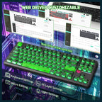 ATTACK SHARK X87 ULTRA Wireless Mechanical Keyboard, 8000Hz Polling Rate, 10000mAh Battery Up to 5000 Hours, Dot-Matrix Screen, 16.8M RGB, Tri-Mode 2.4G Wireless Bluetooth Wired, Hot-Swappable, Shadow Jade