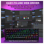 AULA WIN68 HE Wired Magnetic Keyboard, 60% 68-Key Layout, Hall Effect Magnetic Switches, Hot-Swappable Magnetic Sockets, 8000Hz Polling Rate, USB-C Wired, South-Facing RGB, Black