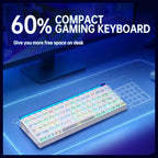 AULA HERO68 HE 60-Key Wired Hall Effect Gaming Keyboard, RGB Backlighting, 8K Polling Rate and 0.125ms Latency, Rapid Trigger and Adjustable Actuation, USB-C, White Pluto