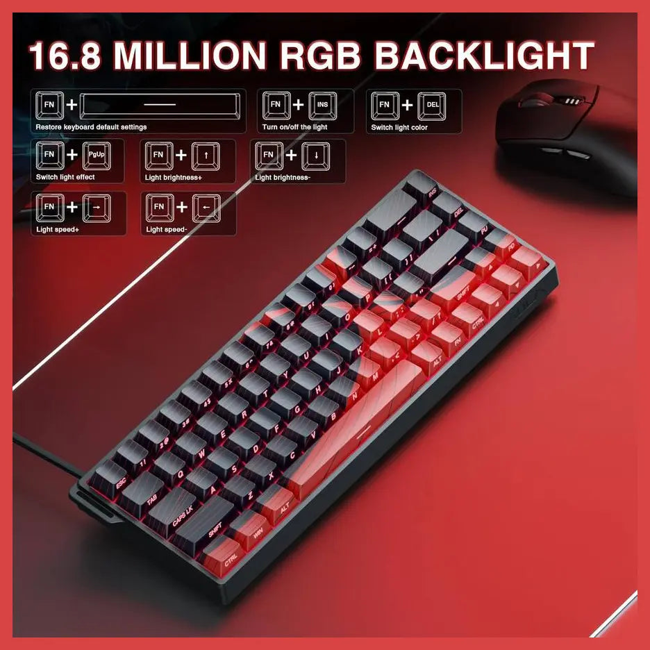AULA WIN68 HE Pro 68-Key Hall Effect Magnetic Gaming Keyboard, 8000Hz Polling Rate, 0.3ms Latency, Adjustable Actuation 0.02mm-3.44mm, 16.8 Million RGB, Black and Gray