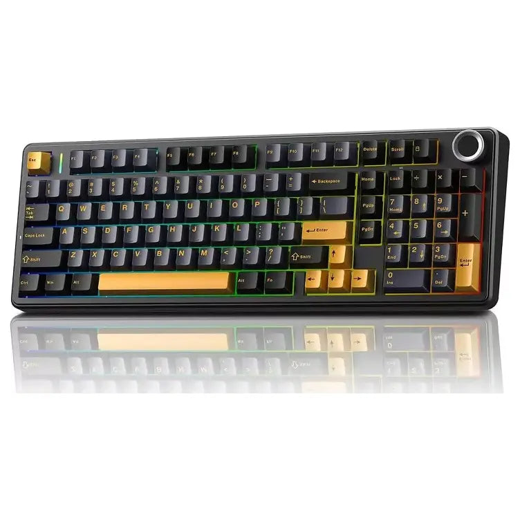 AULA F99 Pro Mechanical Gaming Keyboard, 99-Key, Tri-Mode Wireless Bluetooth 5.0 2.4GHz and USB-C, Hot Swappable Nimbus Switches, Gasket Mount, RGB, 8000mAh Battery, Knob