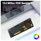 AULA F99 Pro Mechanical Gaming Keyboard, 99-Key, Tri-Mode Wireless Bluetooth 5.0 2.4GHz and USB-C, Hot Swappable Nimbus Switches, Gasket Mount, RGB, 8000mAh Battery, Knob