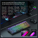 Aula Hero68 HE Magnetic Keyboard, Jade King Magnetic Hall Effect Switch, 8000Hz Polling Rate, Rapid Trigger, Hot Swap, 16.8M RGB, TKL 60% Layout, USB Type-C, Transparent Black