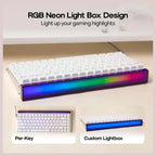 AULA HERO84 HE 84-Key Wired Hall Effect Magnetic Gaming Keyboard, 8K Polling Rate, 0.125ms Ultra-Low Latency, RGB Neon Lightbox, Custom Actuation, Black King Magnetic Switch, White Contour