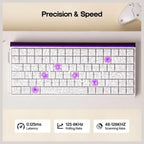 AULA HERO84 HE 84-Key Wired Hall Effect Magnetic Gaming Keyboard, 8K Polling Rate, 0.125ms Ultra-Low Latency, RGB Neon Lightbox, Custom Actuation, Black King Magnetic Switch, White Contour